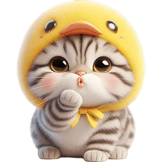 😘 cat, kitten, animal, cute, duck, pet whatsapp sticker