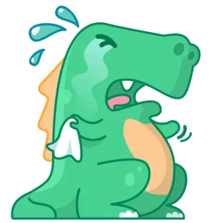 😭 dinosaur, crying, sad, tears, cartoon, reptile, emoji telegram sticker