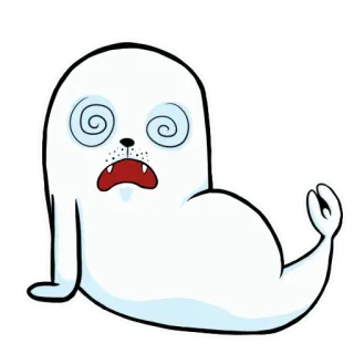 😦 тюлень, животное, мультик, ошеломленный, смешной, милый, стикер telegram sticker