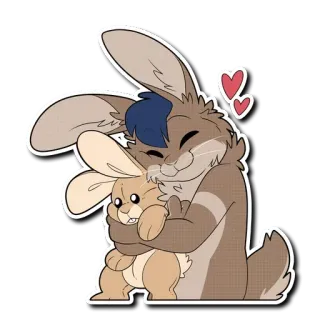 🤗 furry, rabbit, bunny, hug, cuddle, love, cute, affection telegram sticker