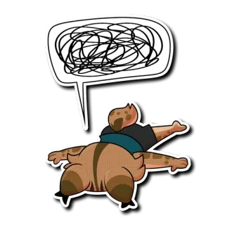 😵‍💫 путаница, разочарование, запутанный, мультфильм, каракули, комикс telegram sticker