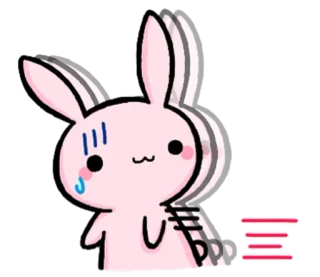 😅 lapin, mignon, rose, lapin, dessin animé whatsapp sticker