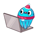 🤜 cartoon, sticker, computer, cute, winter, Christmas telegram sticker