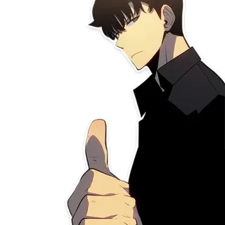 👍 anime, manga, character, thumb up, positive telegram sticker