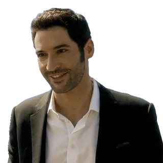 🙃 Lucifer Fernsehserie, Teufel, attraktiv, Anzug, Tom Ellis telegram sticker