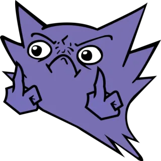😡 middle finger, offensive, rude, gesture, cartoon telegram sticker