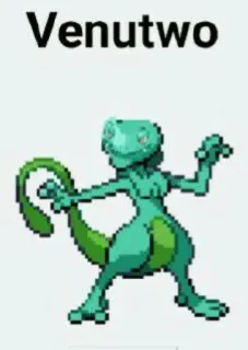 🆘 Venutwo pokemon, venusaur, mewtwo, mashup, fusion, karakter, video game, imut telegram sticker