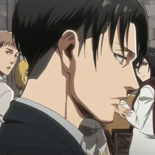 ☕ Levi Ackerman Attack on Titan Anime, Manga, Personaje, Levi, Ackerman, AOT, Ataque a los Titanes telegram sticker