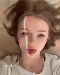 💫 @oklav portret, kobieta, dziewczyna, tęcza, język, piękno telegram sticker