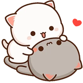 😗 gato, gatinho, fofo, coração, desenho animado, animal, amor, kawaii telegram sticker