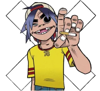🙅‍♀ 2-D Gorillaz Gorillaz, 2-D, Personaggio dei cartoni animati, Gruppo musicale, Adesivo telegram sticker