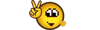 ✌ Emoji, Frieden, Finger, Gelb telegram sticker