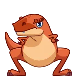 🤨 dinosaur, orange, cartoon, animal, prehistoric telegram sticker