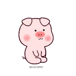 👌 猪, 动物, 可爱, 粉色, 卡通 telegram sticker