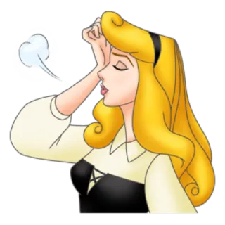 💨 Aurora Sleeping Beauty Cartoon, Prinzessin, Erschöpft, Disney, Schlafend telegram sticker