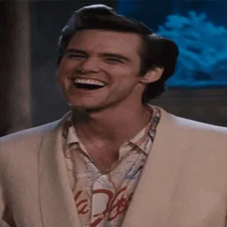 👍 Ace Ventura Ace Ventura: Pet Detective Jim Carrey, komedia, śmieszne, uśmiechnięty, Ace Ventura, detektyw zwierząt telegram sticker