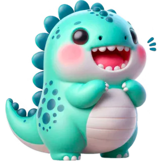 😅 ไดโนเสาร์, การ์ตูน, น่ารัก, สัตว์, ตลก, สติกเกอร์ whatsapp sticker