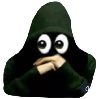 ⚪️ Cartoon, Hoodie, Ogen, Meme, Grappig telegram sticker