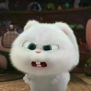 🐾 Snowball The Secret Life of Pets coniglio, carino, animale, animale domestico, arrabbiato whatsapp sticker
