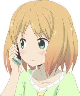 🙁 Anime, Desenho animado, Fofo, Garota, Telefone, Falando, Ilustração telegram sticker