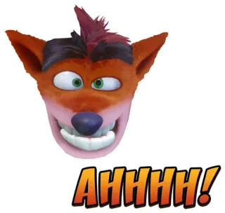 🤤 Crash Bandicoot AHHHH! crash bandicoot, video game character, cartoon, funny whatsapp sticker