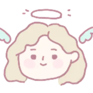 😇 Anjo, Desenho animado, Bonito, Kawaii, Halo, Asas telegram sticker