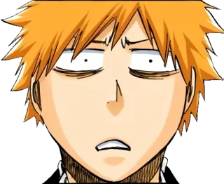 😳 Ichigo Kurosaki Bleach Anime, Manga, Ichigo, Bleach, Śmieszne, Twarz whatsapp sticker