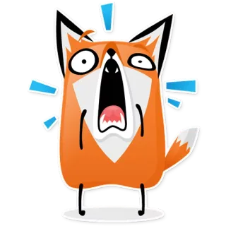 😵 volpe, cartone animato, animale, espressione, sorpresa, esclamazione whatsapp sticker
