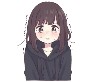 🙁 dziewczyna anime, płacząca, smutna, łzy, kreskówka telegram sticker