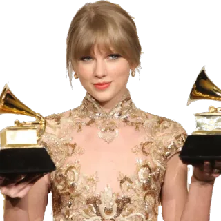 🏆 Taylor Swift chanteur, prix, Grammy, musique, pop star, musicien, célébrité telegram sticker