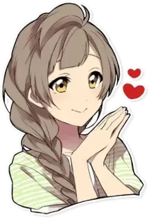 😍 Anime, Dziewczyna, Słodkie, Miłość, Serca, Kreskówka telegram sticker