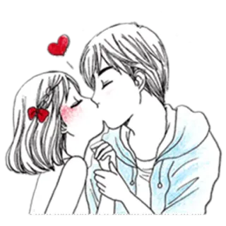 😘 Kuss, Liebe, Paar, Romantik, Herz, Zuneigung, süß telegram sticker