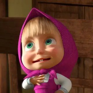 😄 Masha Masha and the Bear Мультфильм, Персонаж, Девочка, Милый, Маша и Медведь telegram sticker