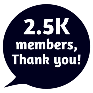❤ 2.5K members, Thank you! danke, mitglieder, feier, community, erfolg whatsapp sticker