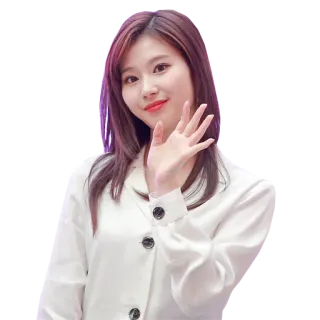 👋 wanita, potret, selebriti, kpop, Sana, Twice, gadis, melambai telegram sticker