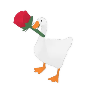 🌹 ガチョウ, 鳥, 花, バラ, 動物 telegram sticker