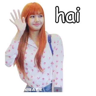 ✖️ Lisa hai kpop, lisa, blackpink, greeting, waving, girl whatsapp sticker