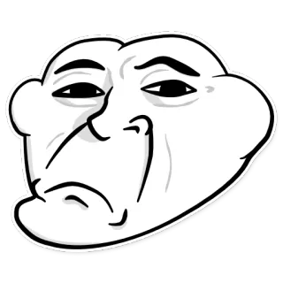😕 Trollface meme, troll, internet meme, funny, comic telegram sticker