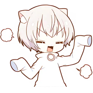 😤 Catboy, Anime, Süß, Chibi, Wütend, Kawaii whatsapp sticker