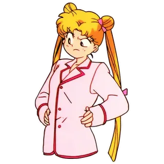 🤨 Sailor Moon Anime, Cartone animato, Personaggio, Sailor Moon, Arrabbiato, Pigiama whatsapp sticker