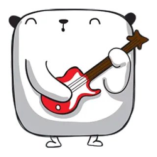 🎸 Bär, Cartoon, Gitarre, Musik, süß, Tier telegram sticker