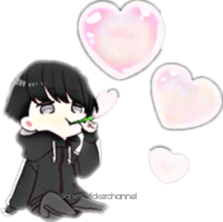 🥰 anime, cute, kawaii, heart whatsapp sticker