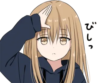 👍 びしっ 动漫, 女孩, 敬礼, 日语, 角色 whatsapp sticker