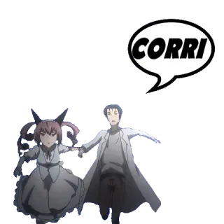 🏃‍♀️ CORRI Аниме, Мультфильм, Речевой пузырь, Бег, Окабэ Ринтаро, Маюри Шиина telegram sticker
