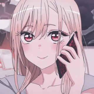☺️ Marin Kitagawa My Dress-Up Darling anime, girl, phone, manga, cute telegram sticker