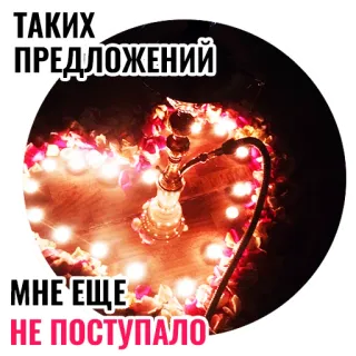 💍 ТАКИХ ПРЕДЛОЖЕНИЙ
МНЕ ЕЩЕ
НЕ ПОСТУПАЛО Narguilé, Pedido de casamento, Oferta, Texto russo, Shisha, Fumar, Tabaco telegram sticker