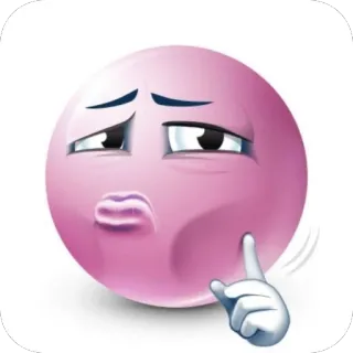 🫥 表情符号, 粉色, 思考, 疑问 telegram sticker