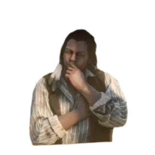 🤔 uomo, pensiero, red dead redemption, rdr2, videogioco telegram sticker