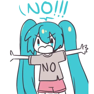 ❌ NO!!! nein, Anime, Cartoon, Verneinung, Ablehnung telegram sticker