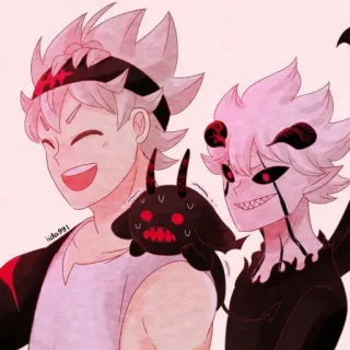 🍀 Asta Black Clover Anime, Demônio, Asta, Black Clover, Chibi, Bonito, Fanart telegram sticker